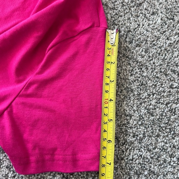 NWT! Lillusory Dark Pink Short Sleeve Tiered Knit Maxi Dress Pockets Size Small - Picture 7 of 11